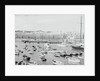 Boats in Harbor Outside City by Anonymous