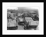 Chinese Men Pulling Heavy Loads of Silver Bullion by Corbis