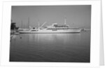 Onassis Yacht Docked on Shore by Anonymous