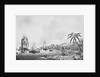 Illustration of Natives and Boats Along Shore in New Zealand by Anonymous