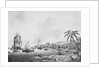 Illustration of Natives and Boats Along Shore in New Zealand by Anonymous
