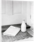 Morning Paper and Milk Bottle on Doorstep by Anonymous