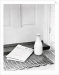Morning Paper and Milk Bottle on Doorstep by Anonymous