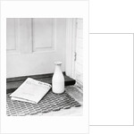 Morning Paper and Milk Bottle on Doorstep by Anonymous