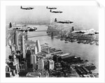 Bombers Flying in Formation over the Hudson River by Anonymous