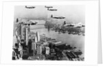 Bombers Flying in Formation over the Hudson River by Anonymous