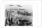 Bombers Flying in Formation over the Hudson River by Anonymous