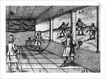 Illustration of Indoor Tennis from Orbis Sensualium Pictus by Anonymous