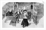 Cartoon of Suffragette in House of Commons by Anonymous