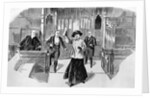 Cartoon of Suffragette in House of Commons by Anonymous