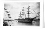 Cadets Man Yards of HMS Worcester by Anonymous