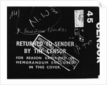 British Mail Censored During World War II by Anonymous