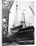 Crane Lifting Oil Refinery Tower from Cargo Ship by Anonymous