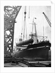 Crane Lifting Oil Refinery Tower from Cargo Ship by Anonymous