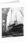 Crane Lifting Oil Refinery Tower from Cargo Ship by Anonymous