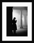 Silhouette of Man Lighting Pipe by Anonymous