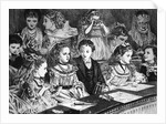 Artistic Etching Of Children At The Pantomime by Anonymous