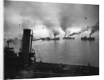 Coastal Naval Convoy at British Port, 1942 by Anonymous