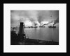Coastal Naval Convoy at British Port, 1942 by Anonymous
