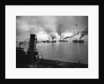 Coastal Naval Convoy at British Port, 1942 by Anonymous