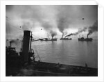 Coastal Naval Convoy at British Port, 1942 by Anonymous