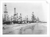 Oil Derricks on a Beach in California by Anonymous