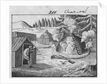 Engraving of a Charcoal Burner at Work by Anonymous