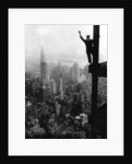 Man Waving from Empire State Building Construction Site by Anonymous