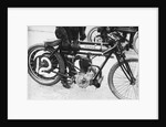 Motorcyclist Holding Rudge Motorcycle by Anonymous