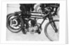 Motorcyclist Holding Rudge Motorcycle by Anonymous