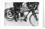 Motorcyclist Holding Rudge Motorcycle by Anonymous