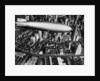 The German airship, the Hindenburg, above Manhattan, New York in 1936, on its way to its berth at Lakehurst , New Jersey, the same place where it inexplicably burst into flames the next year. by Anonymous