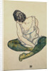 Seated Woman with Green Stockings by Egon Schiele