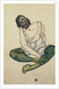 Seated Woman with Green Stockings by Egon Schiele