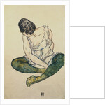 Seated Woman with Green Stockings by Egon Schiele