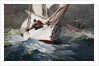 Reefing Sails Around Diamond Shoals, Cape Hatteras by Winslow Homer