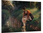 Young Woman Bathing Her Feet in a Brook by Camille Pissarro