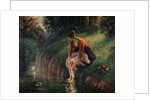 Young Woman Bathing Her Feet in a Brook by Camille Pissarro