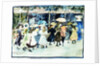 Watercolor of Girls Walking Along the Boardwalk by Maurice Brazil Prendergast