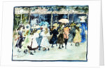 Watercolor of Girls Walking Along the Boardwalk by Maurice Brazil Prendergast