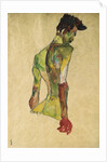 Male Nude in Profile Facing Right by Egon Schiele