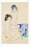 Two Female Nudes by the Water by Egon Schiele