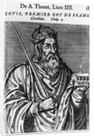 Engraving of Clovis by Andre Thevet