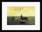 USS Saratoga and USS Samuel Eliot Morison Underway in the Atlantic by Anonymous