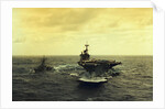 USS Saratoga and USS Samuel Eliot Morison Underway in the Atlantic by Anonymous