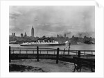 The S.S. Mauretania and New York City Skyline by Anonymous