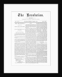 First Issue of The Revolution Suffrage Newspaper by Anonymous