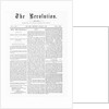 First Issue of The Revolution Suffrage Newspaper by Anonymous