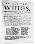 Revolutionary War Broadside Addressed to Whigs by Anonymous