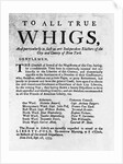 Revolutionary War Broadside Addressed to Whigs by Anonymous